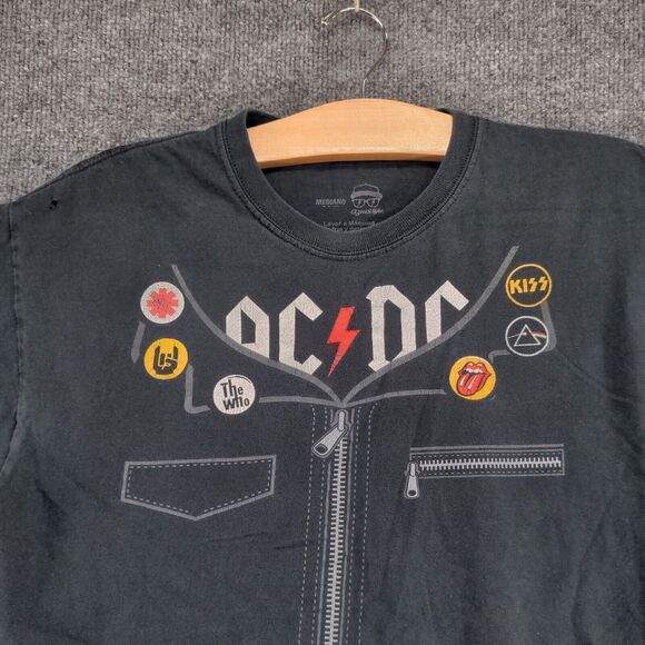 ACDC Men's Rock & Roll T-Shirt Black Medium Short Sleeve The Who KISS Pink Floyd - Picture 3 of 12